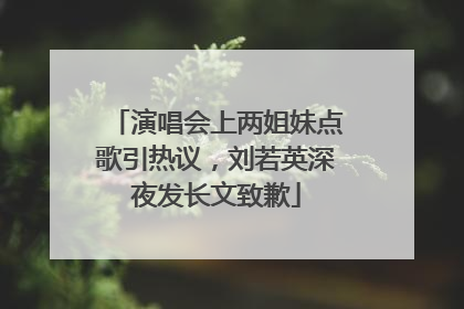 演唱会上两姐妹点歌引热议，刘若英深夜发长文致歉