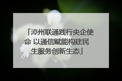漳州联通践行央企使命 以通信赋能构建民生服务创新生态
