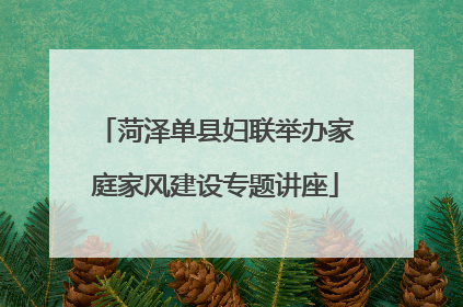 菏泽单县妇联举办家庭家风建设专题讲座