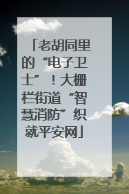 老胡同里的“电子卫士”！大栅栏街道“智慧消防”织就平安网