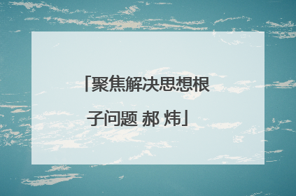 聚焦解决思想根子问题 郝 炜