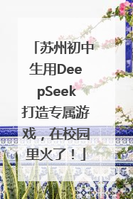 苏州初中生用DeepSeek打造专属游戏，在校园里火了！