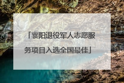襄阳退役军人志愿服务项目入选全国最佳
