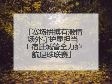 赛场拼搏有激情 场外守护显担当！宿迁城管全力护航足球联赛