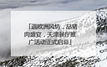 遇欧洲风情，品猪肉盛宴，天津餐厅推广活动正式启幕