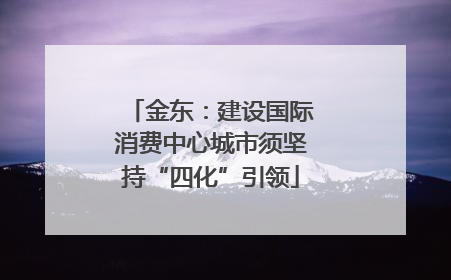 金东：建设国际消费中心城市须坚持“四化”引领