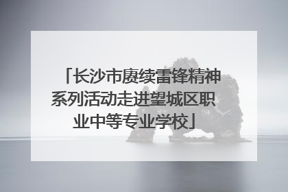 长沙市赓续雷锋精神系列活动走进望城区职业中等专业学校