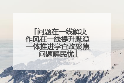 问题在一线解决 作风在一线提升鹰潭一体推进学查改聚焦问题解民忧