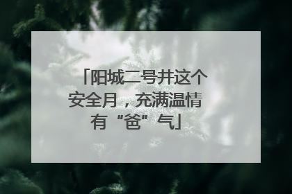 阳城二号井这个安全月，充满温情有“爸”气