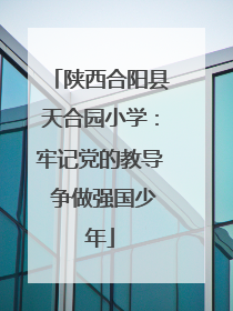 陕西合阳县天合园小学：牢记党的教导 争做强国少年