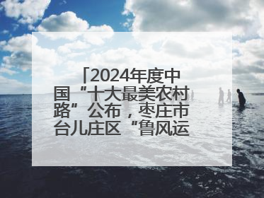 2024年度中国“十大最美农村路”公布，枣庄市台儿庄区“鲁风运河”古城文化廊道上榜！