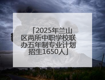 2025年兰山区两所中职学校联办五年制专业计划招生1650人