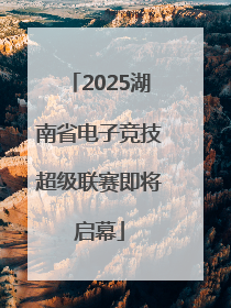 2025湖南省电子竞技超级联赛即将启幕