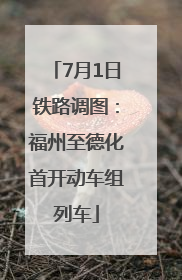 7月1日铁路调图：福州至德化首开动车组列车