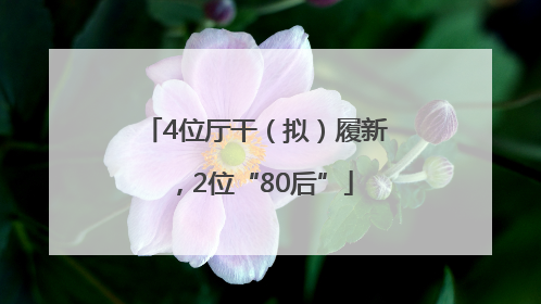 4位厅干（拟）履新，2位“80后”